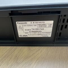 【レガストック江東店】【動作確認済み/訳アリ】Panasonic パナソニック NV-HV7G ビデオデッキ VHS 2001年製 リモコン再生ボタン不動の画像