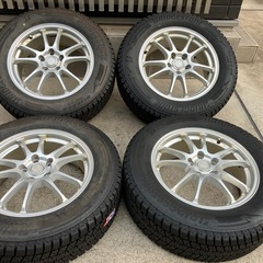 225/65R17超バリ山スタッドレスタイヤ付きホイール4本　ハリアー、エクストレイル、エルグランド、CX-5等　ランクB