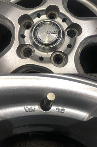 タイヤ新車外し DUNLOP AT20 195/80R15 96S 夏タイヤ SIBILLA 15インチ 5J5HPCD114.3+50 24年製 パジェロミニ テリオスキッド等　(VTH996)
