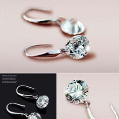 ≒j→→→m40-3刻印/ブリリアント大粒ダイヤモンドＣＺラウンドピアスC＊Bの画像