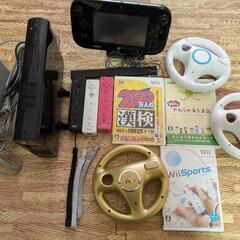 wiiU wii 本体 リモコン ハンドル 他セットの画像