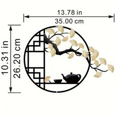 新品♪銀杏&茶器　アイアン　ウォールアート　ウォールデコ　壁掛け　壁飾り
の画像