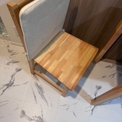 天然木パイン食卓3点セット 【無料】 FREE dining table setの画像