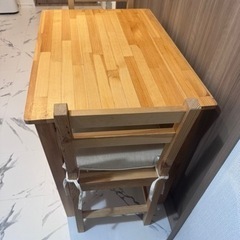 天然木パイン食卓3点セット 【無料】 FREE dining table setの画像