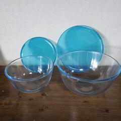 パイレックス PYREX 蓋付き耐熱ガラスボウル2個 17cm ...