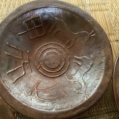アフリカっぽい模様入りの茶托5枚セットです。の画像