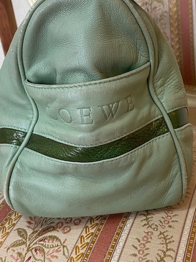 LOEWE ロエベ　レザー　ミニボストン　アナグラム　ライトグリーン