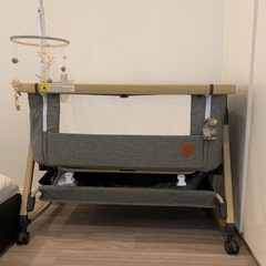 美品！ベビーベッド hzdmj 2024 ベージュ HZDMJ ベビーベッド 2024 SGS認証済 折りたたみ 添い寝 ベージュ