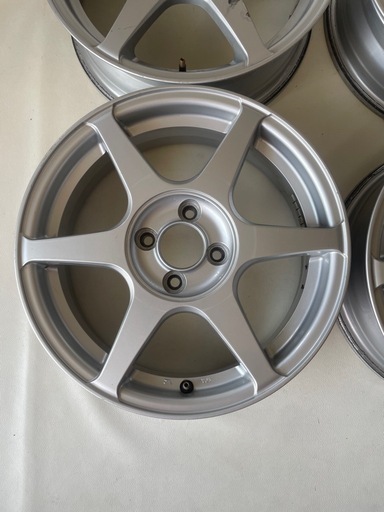 アルミホイール 4本セット 5本スポーク 16×5.5JJ 4穴 PCD 100 オフセット ＋39㎜ ハブ径 59㎜ 中古品