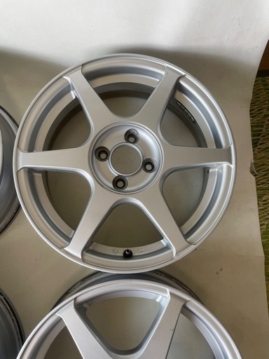 アルミホイール 4本セット 5本スポーク 16×5.5JJ 4穴 PCD 100 オフセット ＋39㎜ ハブ径 59㎜ 中古品