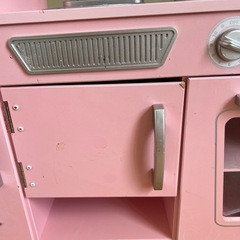 キッドクラフト おままごと　木製キッチン　ピンク　冷蔵庫　レンジ　コンロ　kidkraft の画像