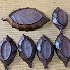 織田焼　木の葉型　皿　セット　箱付きの画像