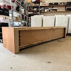 【美品‼️】定価336,600円♪ ヒラシマ 210cm幅ローボード(ショコラ) テレビ台 リビング収納家具 オーク無垢材 ブラウン♪の画像