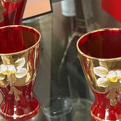 イタリア本場のベネチアングラス　デキャンタとグラス6個の画像