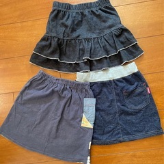 女児スカート130cm  3枚セットの画像