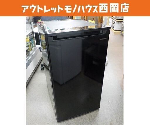 高年式！西岡店 冷凍庫 60L 2023年製 アイリスオーヤマ IUSD-6B-B ブラック 前開きタイプ スリム