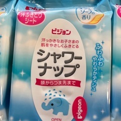 6袋　ピジョン　汗ふきとりシート　シャワーナップ　22枚入りの画像