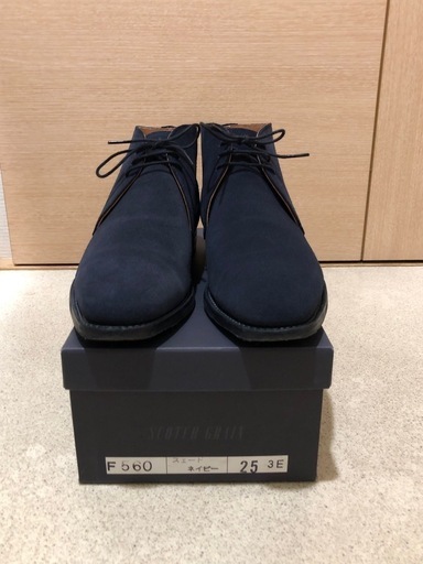 スコッチグレイン  スエード チャッカブーツ 25cm 3E ネイビー