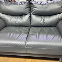 ニトリ 2人掛けソファ　合皮 傷・汚れに強い 2人掛けソファ 合皮タイプ (MK02KD Nシールド BK