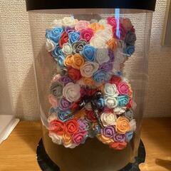 カラフルな花柄くまさんの画像