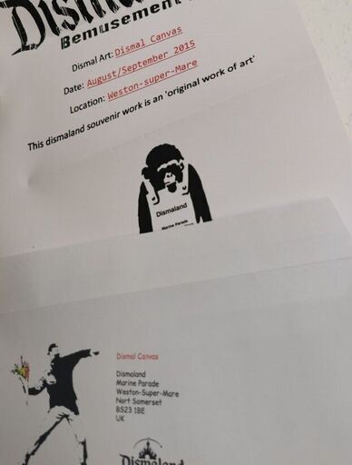 Banksy バンクシー  「Broken Window」 シリアル サイン ディズマランドスタンプ入り