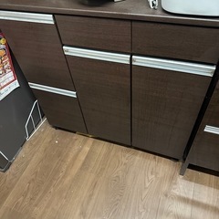 ごみ箱 ゴミ箱 大容量 4分別 ダストボックス 幅82 スリム キッチンカウンター ブラウン キャスターの画像