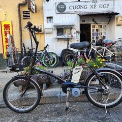 電動自転車　パナソニック　２０インチ　バッテリー　充電器　付き　茶色　配達可能