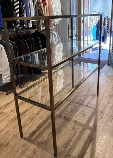 〈美品〉三段ガラステーブル