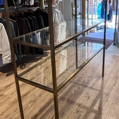 〈美品〉三段ガラステーブル