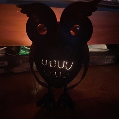 フクロウ　キャンドルスタンドの画像
