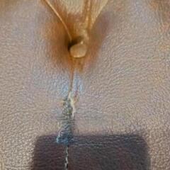 1人掛けビンテージレザーソファーの画像