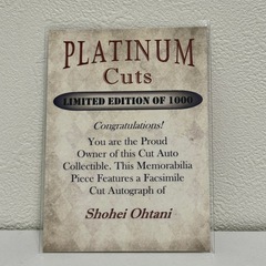大谷翔平 PLATINUM  CUTS  ドジャース　プリントサインカードの画像