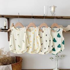 子供服★ロンパース★連体服★韓国風ベビー服★ノースリーブ★可愛い★4色★の画像