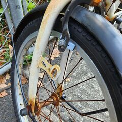 【リサイクルショップどりーむ鹿大前店】No.1489　20インチ自転車　シティサイクル　ホワイトカラー　鍵付き　※ライト無しの画像