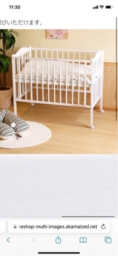 ベビーベッドホワイト　石崎家具パル