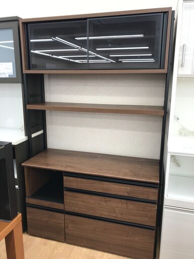 ★ジモティ割あり★ 古賀家具 食器棚 ブラウン H197×W121×D50 クリーニング済み KJ5841