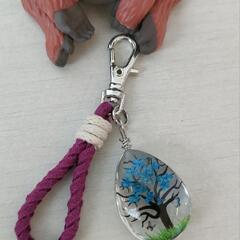 None スエード紐 チャーム( 花しずく・蝶 )の画像