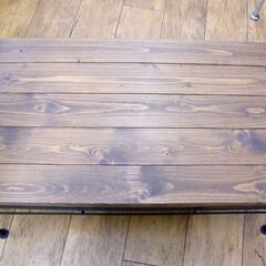 テーブル インダストリアル アイアンフレーム ローテーブル 木目 座卓 センターテーブル 家具 札幌市 厚別区の画像