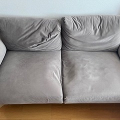 【無料】ソファー　2人掛け　グレー　無料でお譲りします！