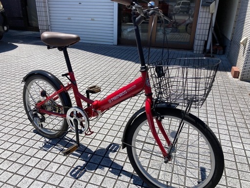 【折りたたみ自転車】美品❗️ほぼ未使用❗️20インチ 6段変速　泥除け、前カゴ付　若林自転車　浜大津店　SALE中❗️