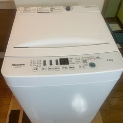 【要部品交換】Hisence 2019年 4.5kg 縦型洗濯機