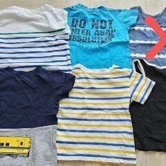 5枚セット 記名無し Tシャツ 90cm 新幹線 男の子⑥の画像