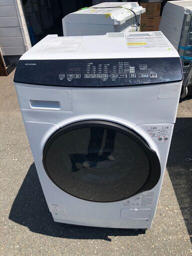 NO 377 北九州市内配送設置無料✨　アイリスオーヤマ ドラム式洗濯機 乾燥機能付き 洗濯機 洗濯8kg 乾燥3kg 幅59.5cm 【ガチ落ち 温水洗浄 】 ふんわりシワ取りコース 乾燥時間49%短縮 銀イオン除菌