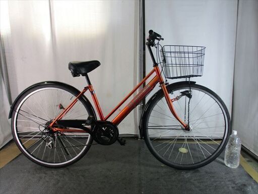 D705　★限定特価★ 中古自転車 【　27インチ　軽快車　6段　LEDオートライト 　レッド】(*^▽^*)