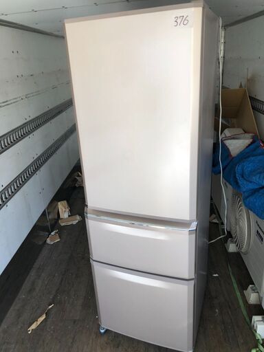 NO 376 北九州市内配送設置無料✨　三菱電機 MITSUBISHI ELECTRIC 冷蔵庫 Cシリーズ (370L・右開き) 3ドア シャンパンピンク MR-C37Z-P