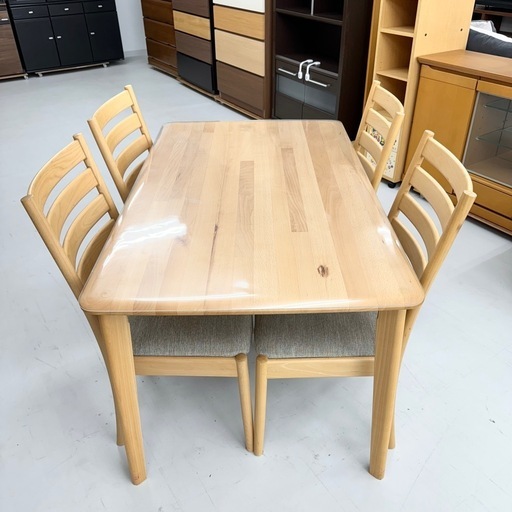 【新品同様‼️】総額134,980円♪ ニトリ 135cm幅4人掛けダイニングテーブルセット(Nコレクション) ハイバックチェア ビー