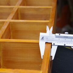 【アンティーク調/未使用】木製/仕切り木箱  12パーテーション収納の画像
