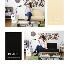 2人がけソファ　ベージュ　アイボリー　肘掛けなしの画像