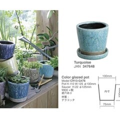 植木鉢 ターコイズの画像
