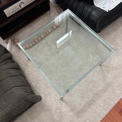 Knoll 定価17万円　ガラステーブル ガラストップ アイアンレッグ コーヒーテーブル ローテーブルの画像